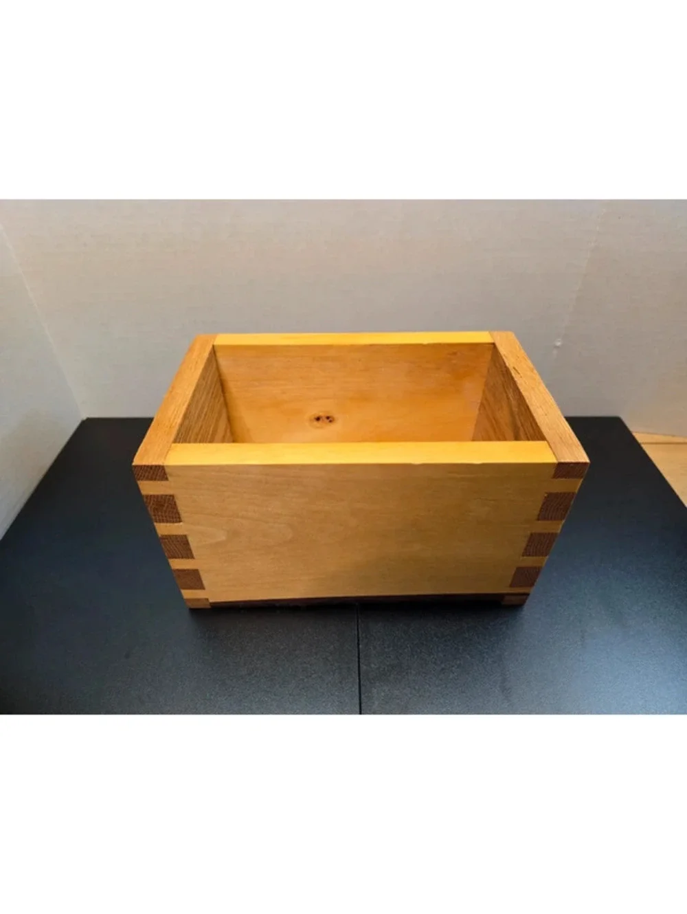 Handmade Wood Box Finger Joint Rustic Storage 10x6x6
